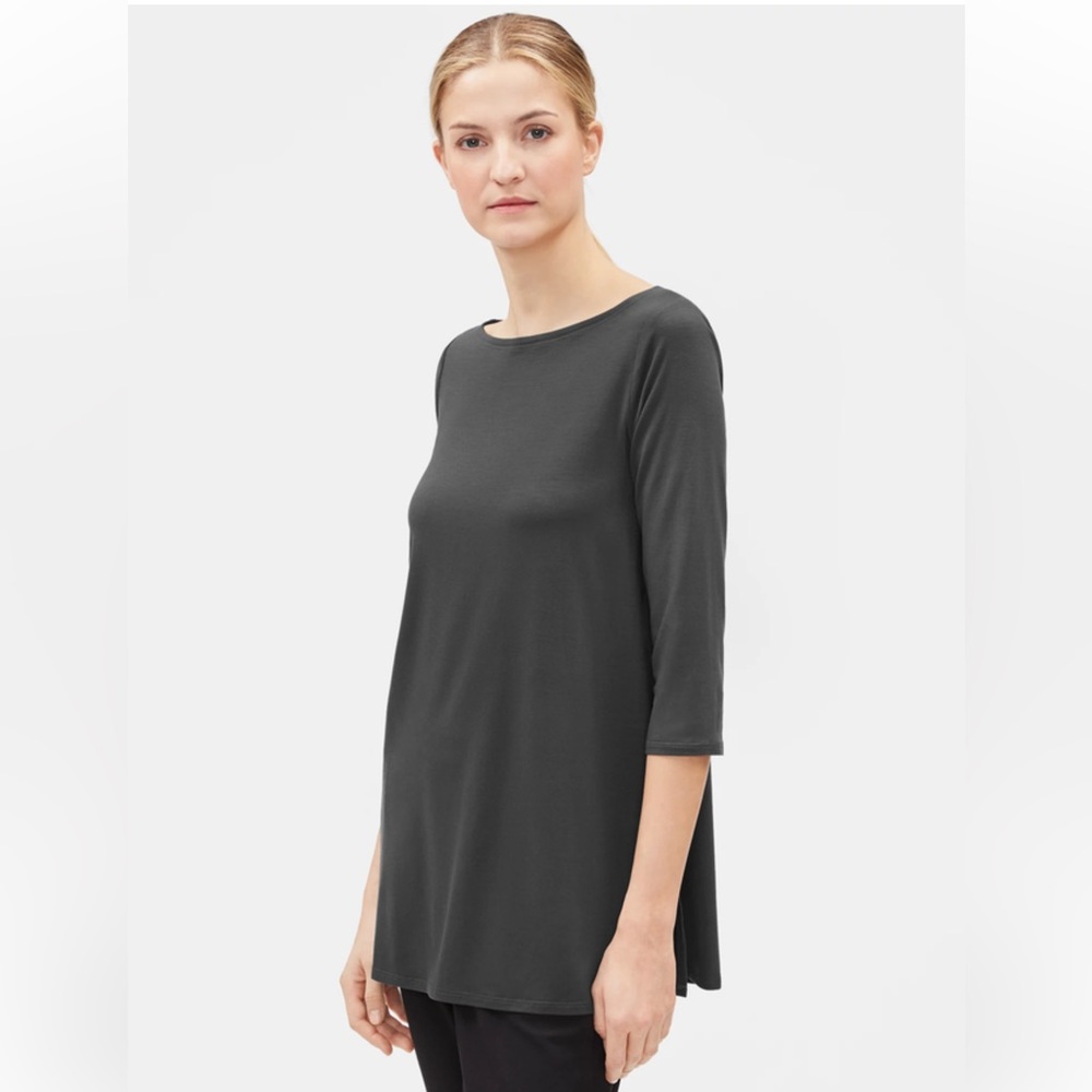 Eileen Fisher Tencel Jersey Tunic Slim Fit Long Length Size 1X